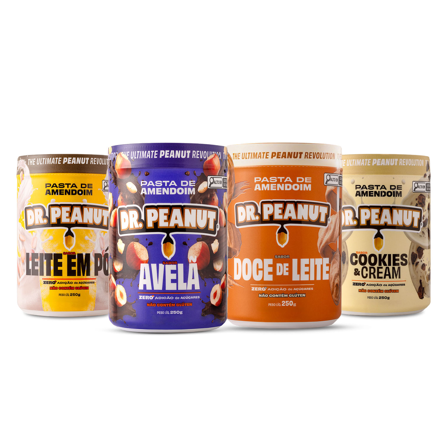 Combo Flavor Fusion - 4 pastas 250g - sabor Doce de Leite, Avelã