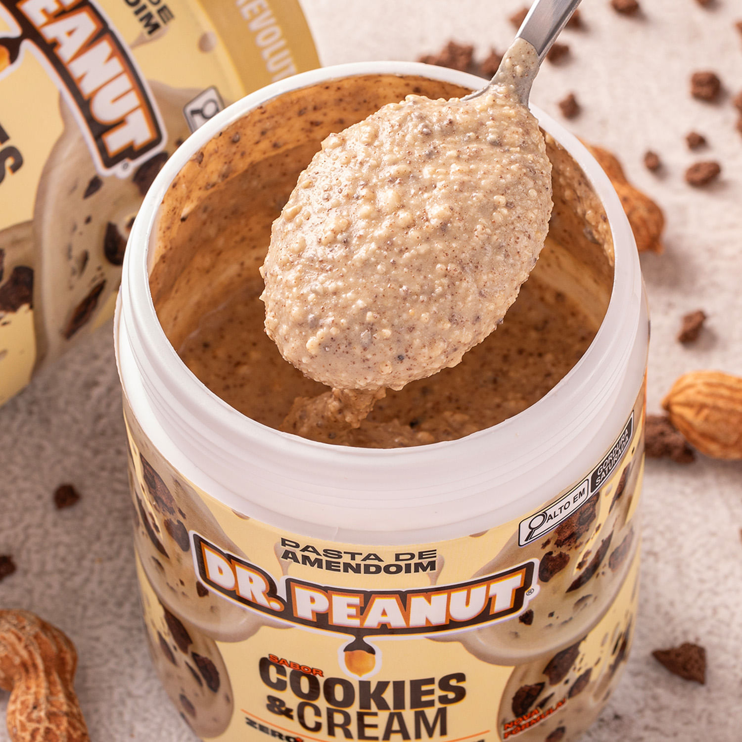 Pasta de Amendoim sabor Cookies & Cream 600g - Dr. Peanut | Dr. Peanut